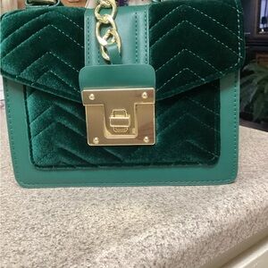 Vegan Leather emerald green purse.